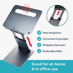 Lifelong Ergonomic Adjustable Laptop Stand for Desk - Height Up to 20" Portable Computer Laptop Riser Holder, Fits All MacBook Air & 10 15 17 Inches Laptops, Back to School Gift for Men & Women