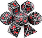 Haxtec DND Dice Set Polyhedral D&D Dice Compatible with Dungeons and Dragons Gift TTRPG Antique Iron Red Metal Dice