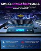ChillCore Laptop Cooling Pad, RGB Laptop Fan Cooling Pad 9 Fans for 15.6-19.3 Inch Laptops, Gaming Laptop Cooler with 8 Height Stands, 2 USB Ports - A21 Pattern