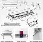 Fenge Dual Monitor Stand, Monitor Stands Riser for 2 monitors, 42.5 Inch Wood Desk Shelf with Storage Organizer and Cable Management for Office Desk Accessories