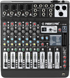 Professional 6-Channel Audio Mixer, Phenyx Pro DJ Sound Mixer Board w/Flexible AUX, BUS, SUB Routing, 16 DSP, BT Streaming & USB-B PC Recording, Mixing Console for Stage, Home Studio (PTL-600)