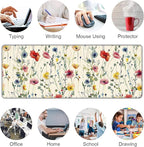 Wild Flowers Large Mouse Pad,Gaming Keyboard Desk Pad,Extended Mouse Mat Non-Slip Rubber Base with Stitched Edges for Office Game Home XL 31.5"x11.8"