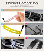 35Pcs Nearockle Reusable Cable Ties, Adjustable Silicone Cord Organizer Small Zip Ties for Charging Cords Earphone Computer Wire, Office Desk Cable Management Travel Accessories(Multi)