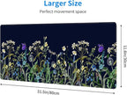 Weeds Flowers Large Mouse Pad,Gaming Keyboard Desk Pad,Extended Mouse Mat Non-Slip Rubber Base with Stitched Edges for Office Game Home XL 31.5"x11.8"