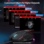 acer Wired Gaming Mouse, 12,800 DPI RGB Ergonomic Computer Mouse with Optical Sensor, 8 Programmable Buttons, 12 Backlit Modes, Software for DIY Keybinds, Rapid Fire, USB Gaming Mice for Laptop, PC