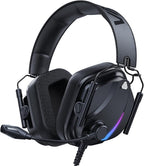 HW12 Gaming Headset for PC,PS5,PS4,Xbox One,Switch,Gaming Headphones with Microphone Wired Headset with 3.5mm Audio Jack(Black)