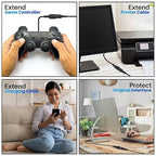 3 Pack USB Extension Cable 8 FT, USB 2.0 Type A Male to Female Extender Cord Adapter, Compatible with Printer, Keyboard, Mouse, Flash Drive, Hard Drive, Controller, Black Cable with 5 Cable Ties