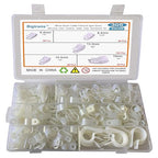 Bigtrans 305 Pcs Nylon Plastic R-Type Wire Clips 1/4" 5/16" 3/8" 1/2" 3/4" Clamps Fasteners Assortment for Cable Conduit -5 Size -White