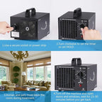 Airthereal MA5000 Commercial Ozone Generator, High Capacity Ozone Machine Odor Removal - Home Air Ionizers O3 Deodorizer for Rooms, Smoke, Cars and Pets, Eliminate Odors up to 2000sq.ft., Black