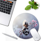 Mouse pad Cute Animal, Non-Slip Computer Mousepad with Monkey and Flower Design, Rubber Mouse mat for Home and Office