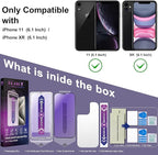 2 Pack Anti Blue Light Matte Screen Protector for iPhone 11 / iPhone XR, 9H Tempered Glass, Full Coverage, Anti-Fingerprint, Auto Dust-Elimination, No Bubble, Easy Installation