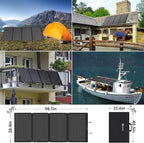 410W 42V ETFE Portable Solar Panel, IP68 Waterproof Foldable 24% High Efficiency, Ultra-Light Solar 4 Kickstands fo Power Station RV Camping