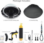 Dome Port for GoPro Hero 9 10 11 12 13 Black- Underwater Waterproof Dome Port Housing Case + Floating Hand Grip + Trigger Accessories for GoPro Action Cameras