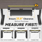BONTEC KMT01 Under Desk Keyboard Tray, Pull-Out Keyboard & Mouse Platform with C-Clamp, 25.6 x 11.8 in Space-Saving Ergonomic Slide-Out Drawer, Black