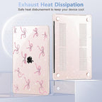 May Chen Case for MacBook Pro 13 inch M2 2023,2022,2021,2020 A2338 M1 A2251 A2289, Plastic Hard Shell Case for MacBook Pro 13" with Touch Bar Fits Touch ID, Sakura Pink Glitter Bow