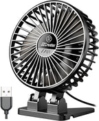 JZCreater USB Desk Fan, Mini Portable, 3 Speeds - Quiet Personal Cooling Fan for Home Desktop Office Travel Bedroom, Deep Black (2Pack)