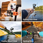 TELESIN Camera 360 Strap Mount Flexible Wrap Band Bike Motorcycle Handlebar Tube Roll Bar Stick Pole Ski Holder Accessories for GoPro Max Hero 13 12 11 10 9 Insta360 Ace Pro X3 DJI Action 3 4 Pocket