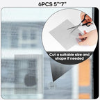5" x 7" Grey/Black Screen Repair Kit, 6 PCS Window Screen Patch Repair Tape for Mesh Window Door, Strong Adhesive Fiberglass Mesh Patch Tape