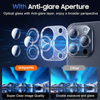 UniqueMe for 3 Pack iPhone 15 Pro/iPhone 15 Pro Max Camera Lens Protector, [Drop Protection] [Case Friendly] Camera Cover Screen [Update New Version] - Intergrated Glitter Blue