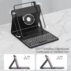 YBING for iPad A16 Case with Keyboard 11th &10th Generation, 360 Rotation Magnetic Cover with 7-Color Backlit Wireless Detachable Keypad with Pencil Holder for iPad 11th 2025/10 Gen 10.9" 2022 (Black)