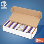 Everest 90° Angled RJ45 Cat6A Keystone Jacks 50-Pack in Purple - Slim Profile Female RJ45 Connectors - Cat 6A Keystone Jack - Compatible with 90° Angled Speed Termination Tool - easyJACK (B094WB91H3)