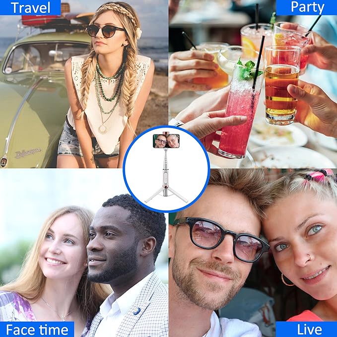 CellphoneTripod with Remote, Aluminum Alloy Selfie Stick Tripod, Best Foldable Mini Extendable Tripod Stand 270° Rotation Compatible with iPhone/Android Travel Essentials
