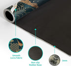 Fish Art Mouse Pad 31.5x11.8 Inch Japanese Gaming Full Desk Mousepad Extended Large Non-Slip Rubber Base Waterproof Big Keyboard Mat with Stitched Edges for Home Gaming and Office