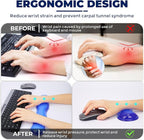 Gel Wrist Rest for Keyboard and Mouse, Wrist Rest for Keyboard, Mouse Wrist Support, Pain Relief, Cool Touch, Non-Skid, Keyboard Wrist pad
