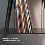 Crosley Manchester Record Player Stand, Media Console with Vinyl Storage, Modern Home Organizer, Black