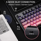 Redragon K728 PRO 80% Wireless Gasket Gaming Keyboard, 3-Mode 87 Keys TKL Mechanical Keyboard w/South-Facing LED & Hot-Swap Socket, 5-Layer Noise Dampening, Custom Linear Switch, PBT Gradient Keycaps