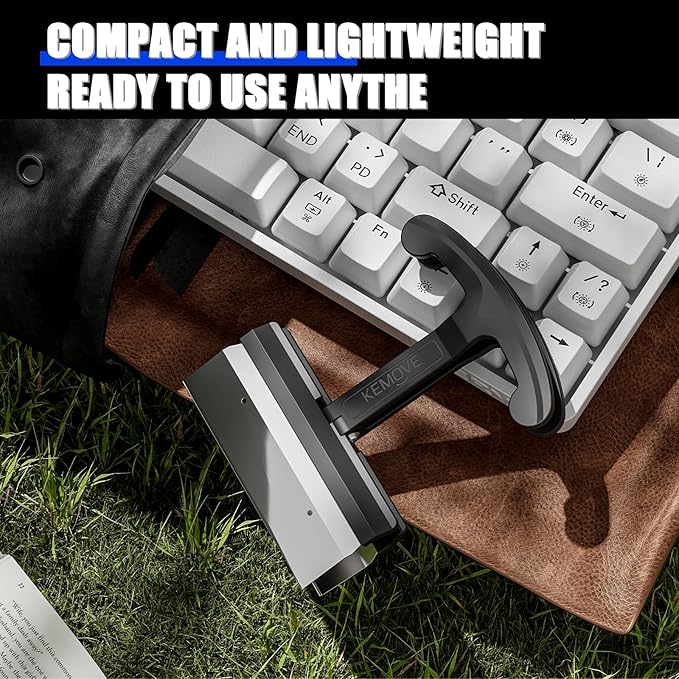 KEMOVE P11 4-Key Keycap Puller - Custom Gaming Mechanical Keyboard Cleaning and Removal Tool, Made with PC and 420 High-Carbon Stainless Steel, Suitable for Standard Layout Keyboards(Black)