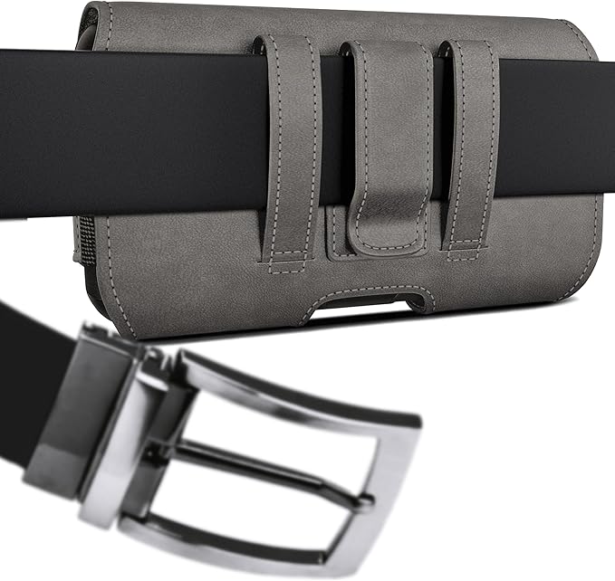 DeBin Holster for iPhone 17 17 Pro 16 Pro 16e 15 15Pro 14 13 12 11 Xs 10 X XR – Cell Phone Belt Holder Case with Clip for Men Women Pouch (Fits Protective Cover on) Pewter