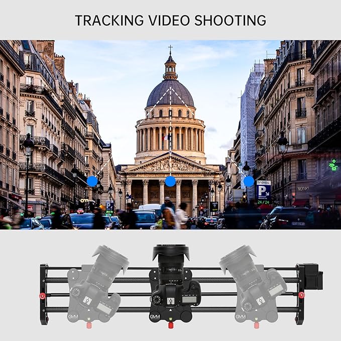 GVM Carbon Fiber Motorized Camera Slider - 31"/80CM with Remote Control, Supports Time-Lapse Photography, Video Mode, Tracking Shooting for Most Cameras
