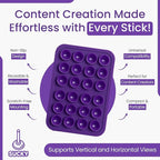 SUCKY Silicone Suction Phone Case Adhesive Mount - Anti-Slip Holder, Hands-Free Fidget Toy, Phone Accessory for iPhone and Android - Sticky Grip for Selfies, Videos, and Tiktok - Purple