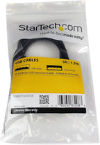 StarTech.com 5ft USB 2.0 Extension Cable - Male to Female - 5 ft USB A to A Extension cord for Laptop, Desktop, Tablet, Webcam & More (USBEXTAA5DSK) , Black