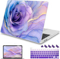 Mektron Case for MacBook Pro 16 Inch A2141 Cover 2019 Release 16" with Liquid Retina Display/Touch ID, Plastic Hard Shell with Keyboard Skin & Screen Protector & Dust Plug, Rose Marble