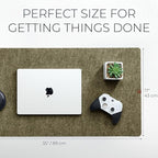 Nordik Large Felt Desk Mat – Timber Moss Green – 35 x 17 inch – Computer Desk Mat – Keyboard and Mouse Pad – Large Desktop Felt Pad