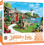 MasterPieces 300 Piece EZ Grip Jigsaw Puzzle - Lobster Bay Seaside Lighthouse and Boat - 18"x24"