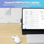 2-in-1 USB C 3.1 to USB 3.0 10Gbps Adapter with 100W Charging Port, USB Female to USB Type-C Male OTG (On The Go) Data Transfer Converter for iPhone 16/15 Series, MacBook, iPad-2Pack