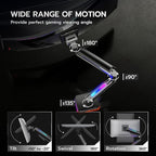 Ultrawide Monitor arm for 17-49'' Heavy Duty Screen up to 44lbs, Gas Spring Single Monitor Arm with RGB Light, Adjustable Gaming Computer Monitor Arm for Desk, Black