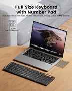 ProtoArc Backlit Foldable Keyboard, XK01 Plus Folding Portable Bluetooth Keyboard for Travel, True Full Size External Wireless Keyboards with Backlight for iPad Tablet Smartphone Laptop - Black