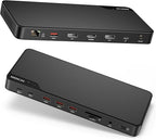 MOKiN Thunderbolt 4 Dock - 16 Ports, Laptop Docking Station Dual Monitor for MacBook, Docking Station 3 Monitors for Windows with 150W DC Power,TB4 Cable,2.5 Gigabit Ethernet（Thunderbolt™ Certified）