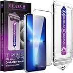 2 Pack Screen Protector for iPhone 16e/iPhone 14/iPhone 13 Pro/iPhone 13, 9H Tempered Glass, Full Cover, Anti-Fingerprint, Auto Dust-Elimination, No Bubble, Easy Installation