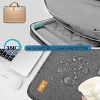 Laptop Case 15.6 Inch Briefcase Military-Grade Protection with Detachable Belt Bag, Compatible All Model of 15-16 Inch MacBook Pro and Most Popular 15.6 Inch Notebooks Chromebooks (Gray Black)