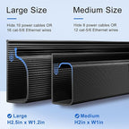 ZhiYo Cable Management Under Desk J Channel (4x15.7in), 63in Cable Raceway, Self-Adhesive Cord Hider Cord Organizer for Desk, Wire Management Kit for Home Office - Black