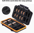 K&F Concept 36 Slots SD Micro SD Memory Card Case, Water-Resistant SD Card Holder, Anti-Shock Card Carrying Storage Box for 24 Micro SD SDXC SDHC TF Cards and 12 SD SDXC SDHC Cards
