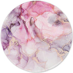 ITNRSIIET Round Mouse Pad with Stitched Edge Premium-Textured Waterproof Non-Slip Rubber Base Desktop Protection Mat Diameter 8.7 inches, Pink Abstract Marble