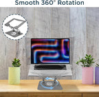 Uncaged Ergonomics Swivel Laptop Stand for Desk, Adjustable Computer iPad Stand for Desk w/ 360 Rotation, Portable Laptop Holder for Home Office Ergonomic Supplies (Space Gray)