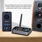 Monster Bluetooth Transmitter & Receiver, 2-in-1 Bluetooth Audio Adapter, Stream to/from NonBluetooth Devices, Stream TV to 2 Headphones, 33 ft Range, Analog & Digital, TV USB Powered, 3.5mm Aux Port