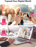 MOSDART 1TB USB3.1 Fast Speed C and A Dual Flash Drive, exFAT Memory Stick with Keychain and LED Indicator, for iPhone 15 and 16, Android Phone, iPad, MacBook, and Other Laptops, Hot Pink